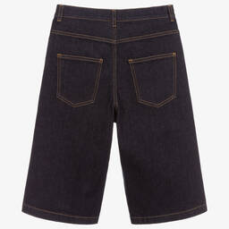 Fendi-Teen Blue Denim FF Logo Shorts | Childrensalon Outlet
