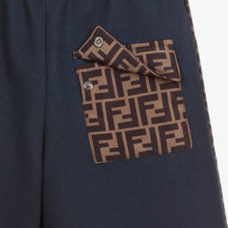 فندي-شورت تينز ولادي فيسكوزجيرسي لون كحلي | Childrensalon Outlet