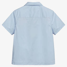 Fendi-Teen Blue Logo Cotton Shirt | Childrensalon Outlet