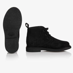 فندي-بوت تينز ولادي جلد شامواه لون أسود | Childrensalon Outlet