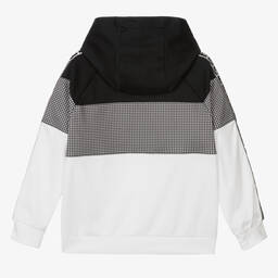 Fendi-Teen Boys Cotton Houndstooth Logo Hoodie | Childrensalon Outlet