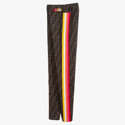 Fendi-Teen Brown FF Logo Leggings  | Childrensalon Outlet