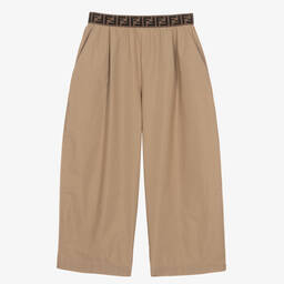 Fendi-Широкие бежевые брюки | Childrensalon Outlet