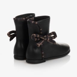 Fendi-Teen Girls Black FF Logo Boots | Childrensalon Outlet