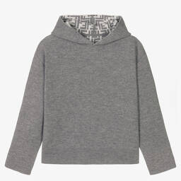 Fendi-Серая худи из шерсти и кашемира FF | Childrensalon Outlet