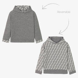 Fendi-Серая худи из шерсти и кашемира FF | Childrensalon Outlet