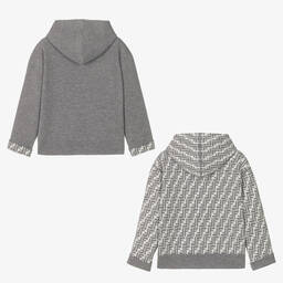 Fendi-Серая худи из шерсти и кашемира FF | Childrensalon Outlet