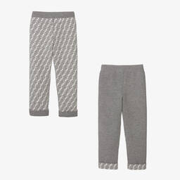 Fendi-Серые брюки из шерсти и кашемира FF | Childrensalon Outlet