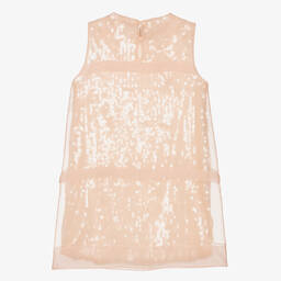 Fendi-Розовое платье из органзы с пайетками | Childrensalon Outlet