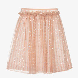 Fendi-Teen Girls Pink Sequin Tulle Skirt  | Childrensalon Outlet
