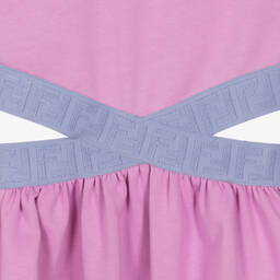 Fendi-فستان تينز بناتي قطن لون بنفسجي | Childrensalon Outlet