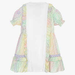 Fendi-Teen Girls White Cotton FF Logo Dress | Childrensalon Outlet