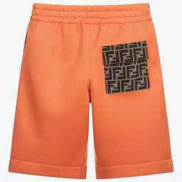Fendi-Оранжевые шорты с принтом FF для подростков | Childrensalon Outlet