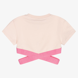 Fendi-Розовая укороченная футболка для подростков | Childrensalon Outlet