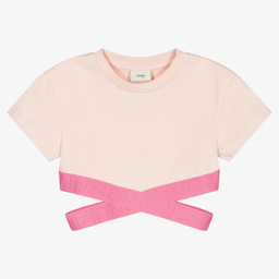 Tシャツ・カットソー FENDI Dark Pink Viscose Blend Crop Top FENDI Fendi Woman Dark Pink Viscose Blend Crop Top