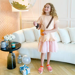 Fendi-Teen Pink FF Logo Dress  | Childrensalon Outlet