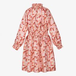 Fendi-Teen Pink FF Logo Silk Dress | Childrensalon Outlet