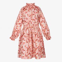 Fendi-Teen Pink FF Logo Silk Dress | Childrensalon Outlet