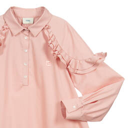 Fendi-Teen Pink Logo Shirt Dress | Childrensalon Outlet