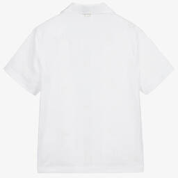 فندي-قميص تينز كتان لون أبيض | Childrensalon Outlet