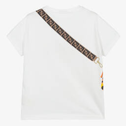 فندي-تيشيرت تينز بناتي قطن لون أبيض | Childrensalon Outlet