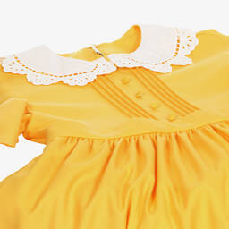 Fendi-فستان صوف محبوك لون أصفر للبنات | Childrensalon Outlet