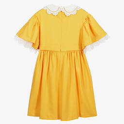 Fendi-فستان صوف محبوك لون أصفر للبنات | Childrensalon Outlet