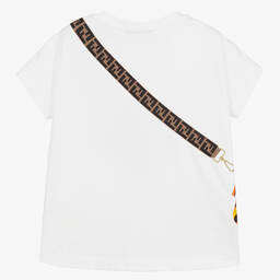Fendi-Белая футболка с логотипом сумки | Childrensalon Outlet