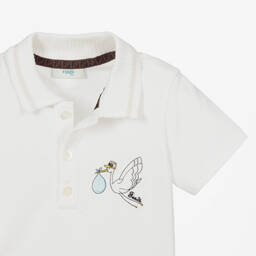 Fendi-Белая рубашка поло из хлопка для малышей | Childrensalon Outlet
