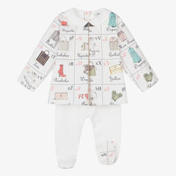 Fendi-White Cotton Babysuit Gift Set | Childrensalon Outlet