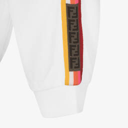 Fendi-White Cotton Joggers | Childrensalon Outlet