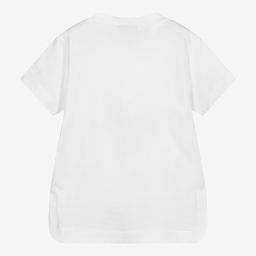 Fendi-White Cotton Logo T-Shirt | Childrensalon Outlet
