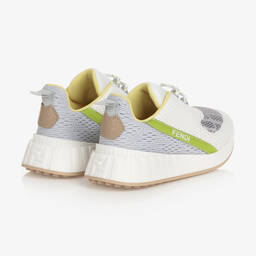 Fendi-Бело-серые кроссовки FF | Childrensalon Outlet