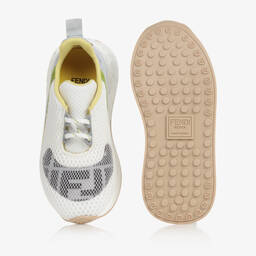 Fendi-Бело-серые кроссовки FF | Childrensalon Outlet