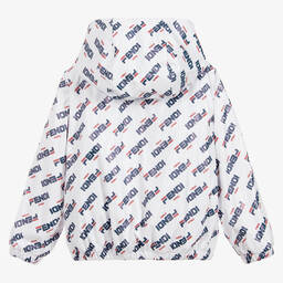 فندي Mania-جاكيت لوغو واقي من المطر لون أبيض | Childrensalon Outlet