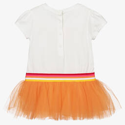 Fendi-Бело-оранжевое платье для малышей | Childrensalon Outlet