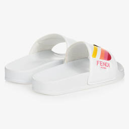 Fendi-Бело-розовые шлепанцы | Childrensalon Outlet