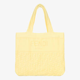 فندي-Yellow FF Logo Fold-Up Towel (146cm) | Childrensalon Outlet