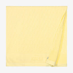 فندي-Yellow FF Logo Fold-Up Towel (146cm) | Childrensalon Outlet