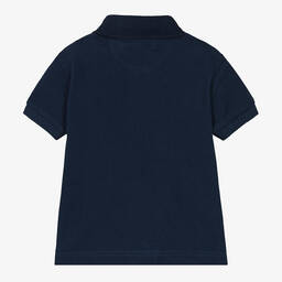 Fina Ejerique-Baby Boys Blue Cotton Polo Shirt | Childrensalon Outlet