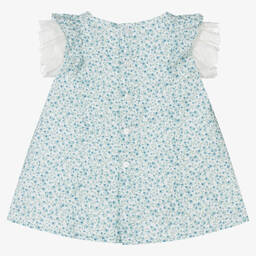 Fina Ejerique-Baby Girls Blue & Green Floral Dress | Childrensalon Outlet