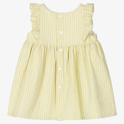 فينا إيجيريك-Baby Girls Green Cotton Seersucker Dress | Childrensalon Outlet