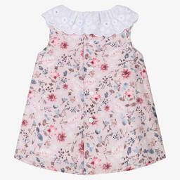Fina Ejerique-Baby Girls Pink Cotton Floral Dress | Childrensalon Outlet