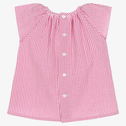Fina Ejerique-Baby Girls Pink Cotton Gingham Dress | Childrensalon Outlet