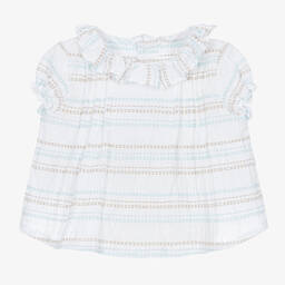 Fina Ejerique-Baby Girls White Cotton Blouse | Childrensalon Outlet