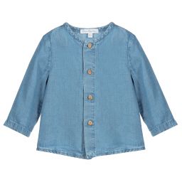 Fina Ejerique-Blue Cotton Chambray Shirt | Childrensalon Outlet