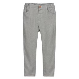 Fina Ejerique-Boys Grey Cotton Trousers | Childrensalon Outlet