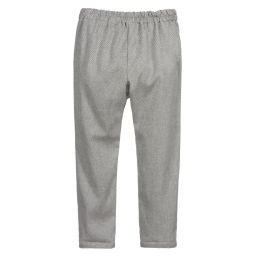 Fina Ejerique-Boys Grey Cotton Trousers | Childrensalon Outlet