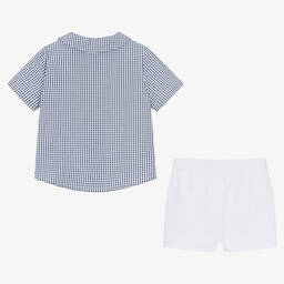 Fina Ejerique-Boys White Cotton Shorts Set | Childrensalon Outlet
