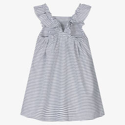Fina Ejerique-Girls Blue & White Striped Dress | Childrensalon Outlet